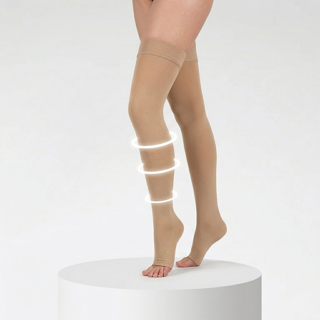Comfeya Thigh High Compression Socks (ToeLess)